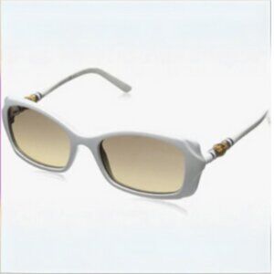 Gucci White Bamboo Sunglasses - GG3194/S - Rectangular Brown Tint - Never Worn